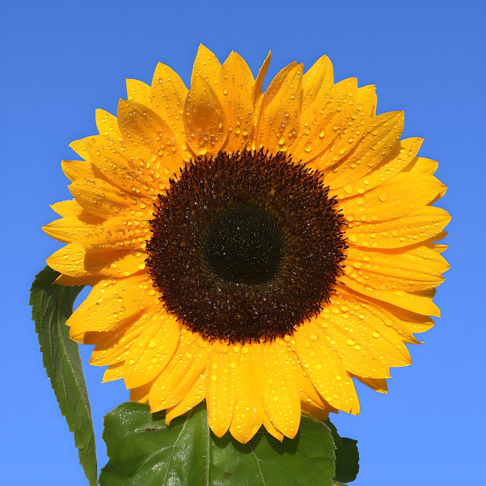 OCUK45373: Radiant Sunflower with Dew Drops