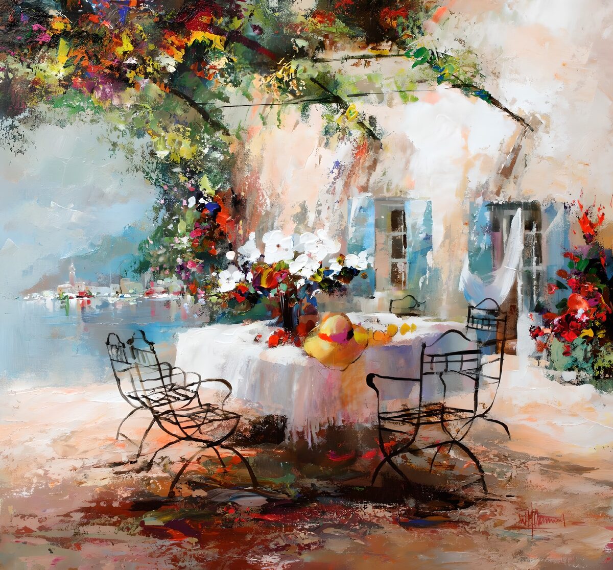 OCUK73808: Tranquil Garden Dining Scene