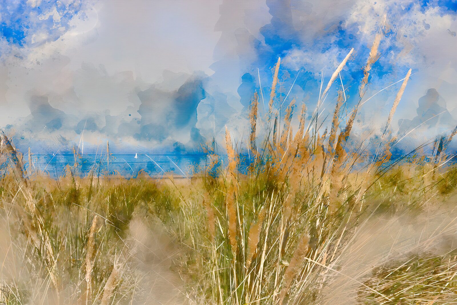 OCUK78727: Coastal Serenity in Watercolor