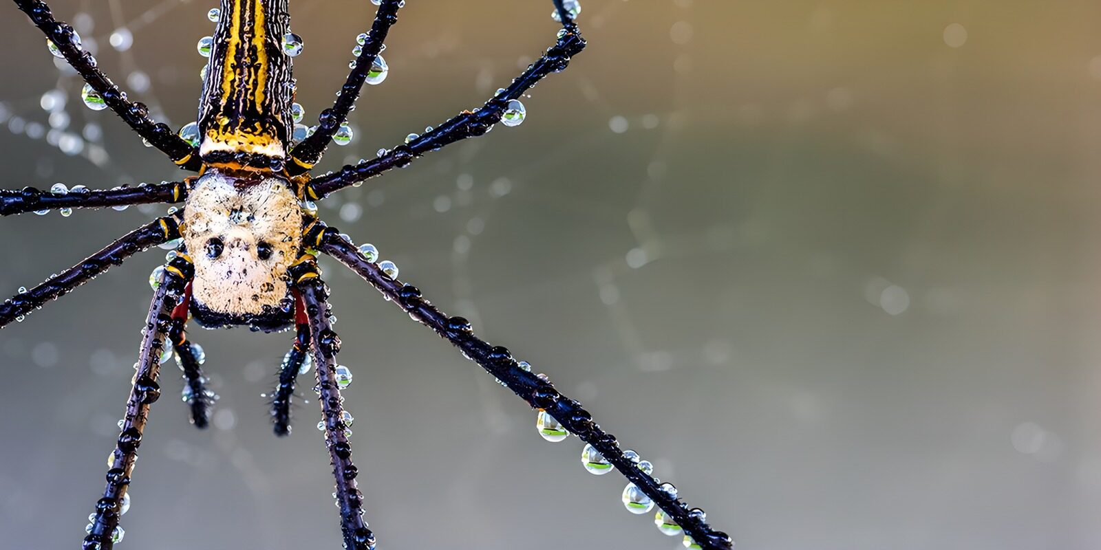 OCUK29049: Captivating Spider in Dewy Web